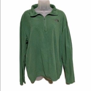 The North Face Green Half Zip Pullover, Size Large